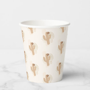 Gender Neutral Boho Desert Cactus Baby Shower Paper Cups