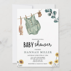  Gender Neutral Boho   Watercolor Baby Shower Invitation