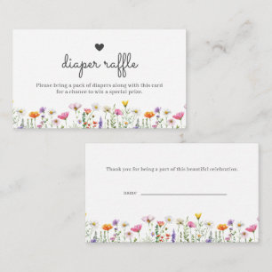Gender Neutral Boho Wildflower Diaper Raffle Card
