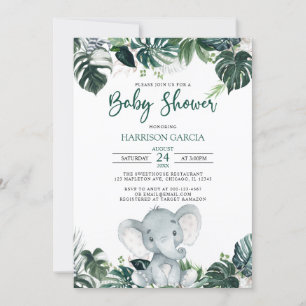 Gender Neutral Boy Elephant Baby Shower  Invitation