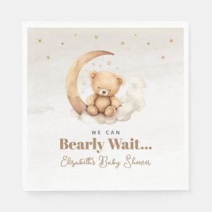Gender Neutral Brown Teddy Bear Baby Shower Napkin