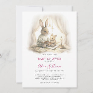 Gender Neutral Bunny Baby Shower Invitation