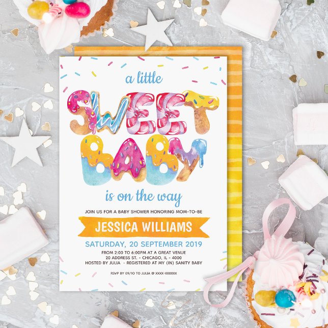 Gender Neutral Candyland Sprinkles Baby Shower Invitation (Creator Uploaded)