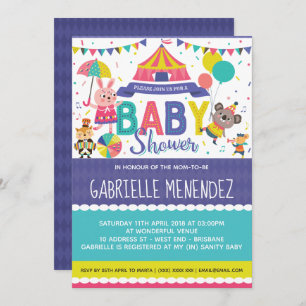 Gender Neutral Circus Baby Shower Invitation