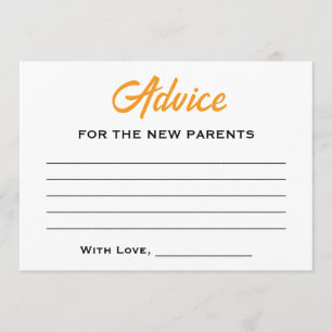 Gender Neutral Citrus A Little Cutie Baby Shower Advice Card