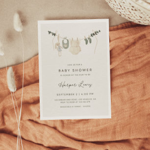 Gender-Neutral Clothes Baby Shower Invitation