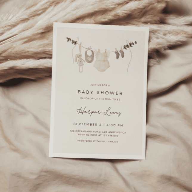 Gender-Neutral Clothes Baby Shower Invitation (Creator Uploaded)