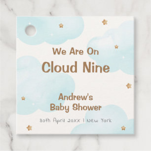Gender Neutral Cloud Nine Stars Baby Shower Favour Tags