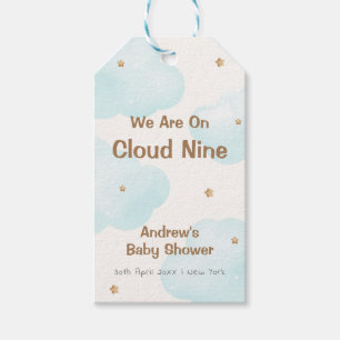 Gender Neutral Cloud Nine Stars Baby Shower Gift Tags