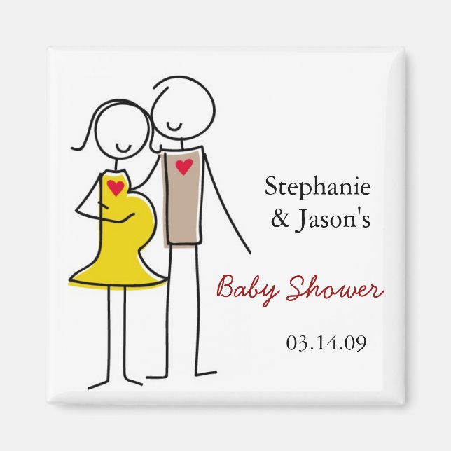 Gender Neutral Coed Baby Shower Magnets (Front)