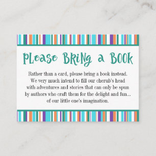 Gender Neutral Colourful Stripes Book Requests Enclosure Card