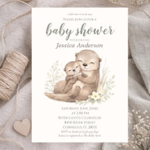 Gender Neutral Cottagecore Boho Otter Baby Shower 