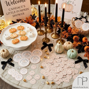 Gender Neutral Creamy Little Pumpkin Baby Shower Confetti