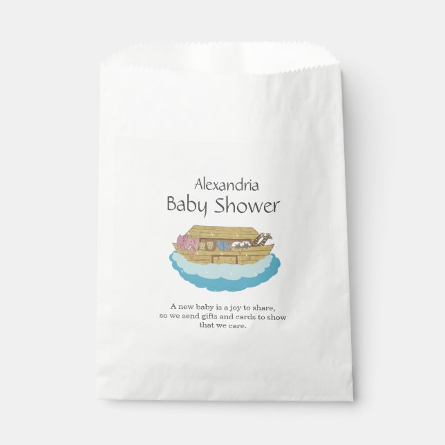 Gender Neutral Cute Baby Shower Ark Favour Bag (Front)