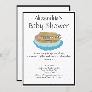 Gender Neutral Cute Baby Shower Ark Invitation