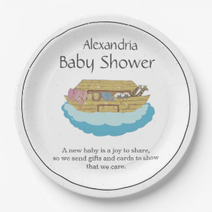 Gender Neutral Cute Baby Shower Ark Paper Plate