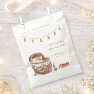 Gender Neutral Cute Boho Bassinet Toy Baby Shower Favour Bag