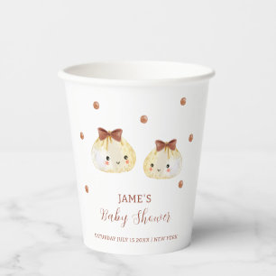 Gender Neutral Cute Dumpling Baby Shower Paper Cups