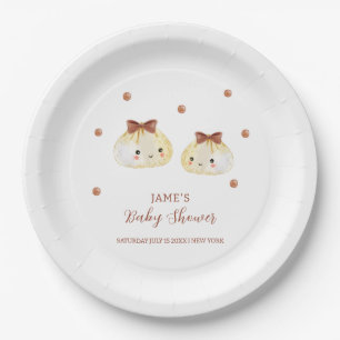 Gender Neutral Cute Dumpling Baby Shower Paper Plate