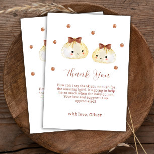 Gender Neutral Cute Dumpling Baby Shower Thank You Card