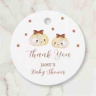 Gender Neutral Cute Dumpling Baby Shower Thank You Favour Tags