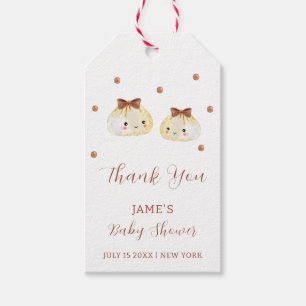 Gender Neutral Cute Dumpling Baby Shower Thank You Gift Tags