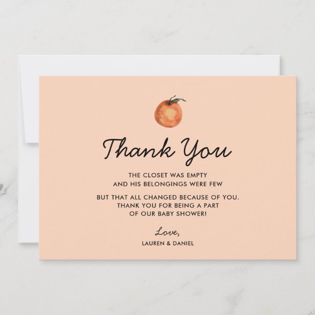 Gender Neutral Cutie Baby Shower Thank You Cards (Front)