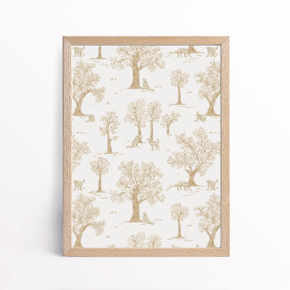 Gender Neutral Dog Woodland Nursery Art Print