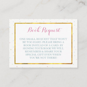 Gender Neutral Elephant Baby Shower Book Request Enclosure Card