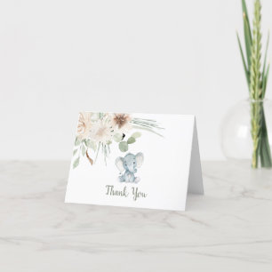 Gender Neutral Elephant Baby Shower Thank You Card