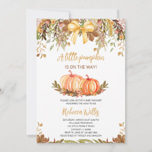 Gender Neutral Fall Pumpkin Baby Shower Invitation