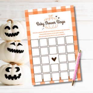 Gender Neutral Fall Pumpkin Baby Sower Game Bingo
