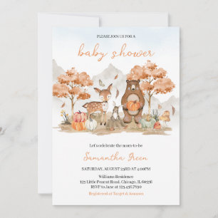 Gender Neutral Fall Woodland Baby Shower Invitation