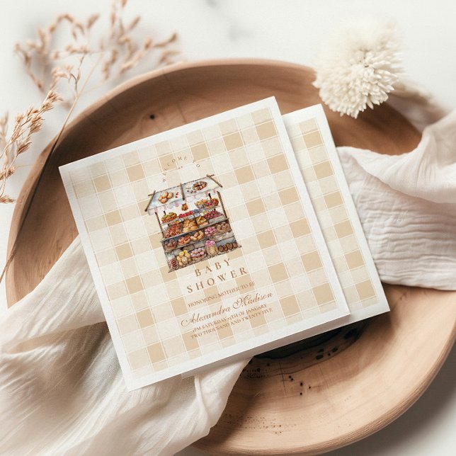 Gender Neutral Farmers Market Baby Shower Napkin (Creator Uploaded)