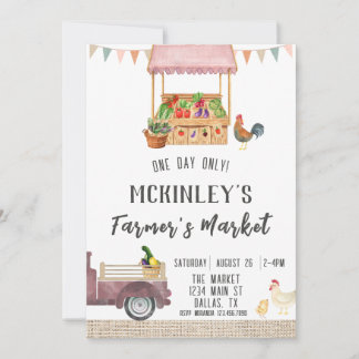 Gender Neutral Farmer's Market Birthday Invitation
