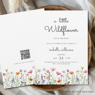 Gender Neutral Floral Wildflower Baby Shower Invitation
