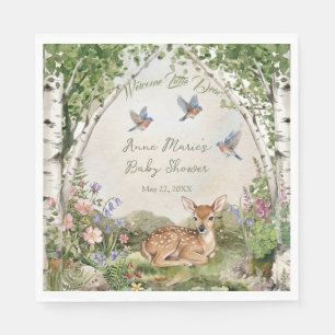 Gender Neutral Forest Arch and Fawn Baby Shower Napkin