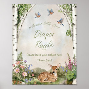 Gender Neutral Forest Arch and Fawn Baby Shower Poster