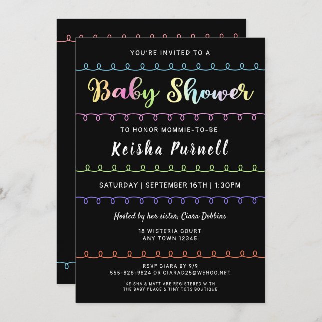 Gender Neutral Fun Loops Baby Shower Invitation (Front/Back)