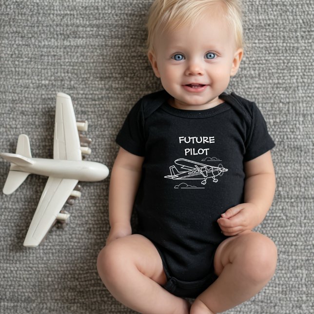 Gender neutral Future Pilot Cessna Aeroplane  Baby Bodysuit (Creator Uploaded)