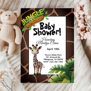 Gender-Neutral Giraffe Jungle-Themed Baby Shower🦒 Invitation