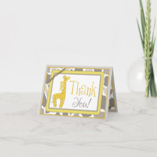 Gender Neutral Giraffe Safari Thank You Card