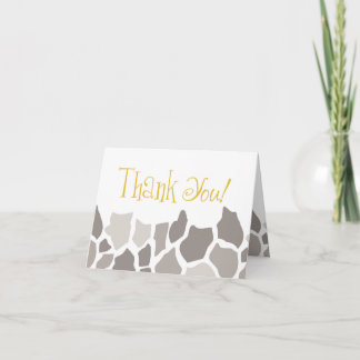 Gender Neutral Giraffe Safari Thank You Card