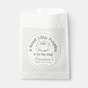Gender Neutral Green Little Pumpkin Baby Shower Favour Bag