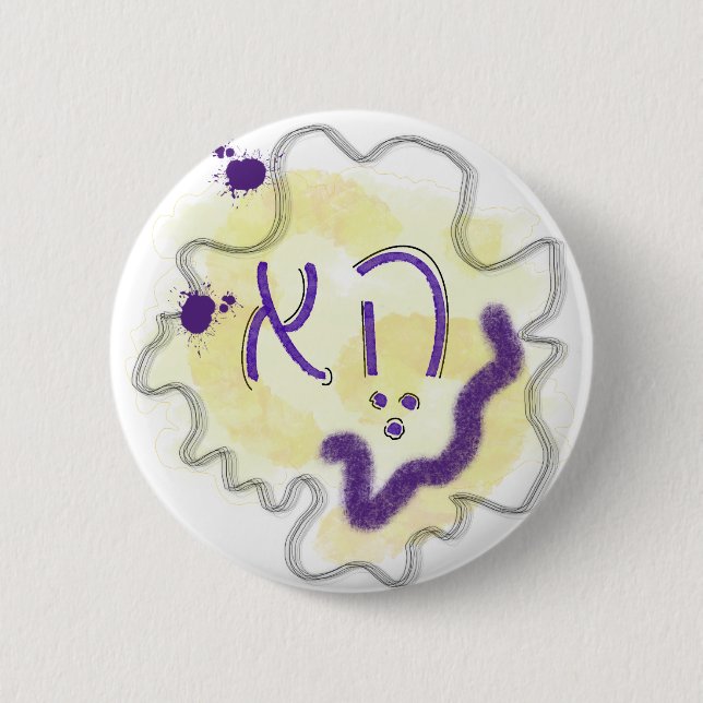 Gender Neutral Hebrew Pronoun, Nonbinary Colours 6 Cm Round Badge (Front)