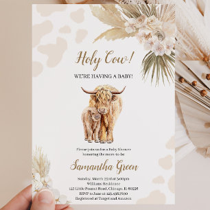 Gender Neutral Holy Cow Baby Shower Invitation