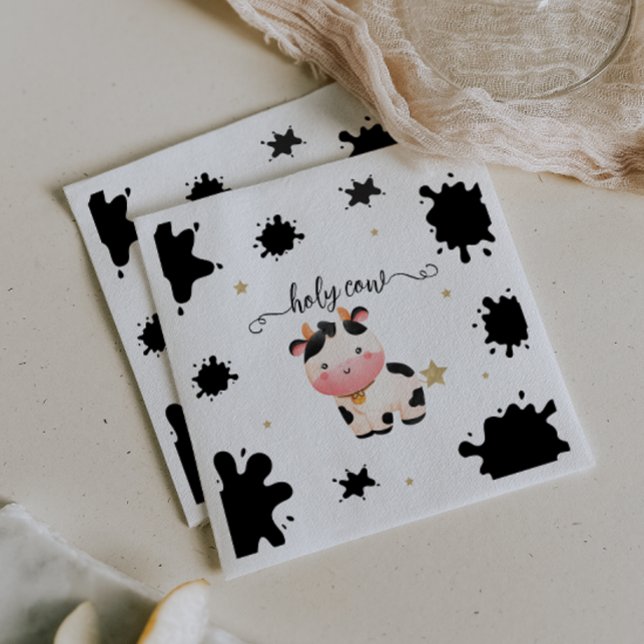 Gender Neutral Holy Cow Baby Shower Napkin (Creator Uploaded)
