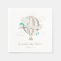 Gender Neutral Hot Air Balloon Baby Shower Napkins
