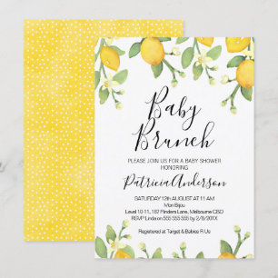 Gender Neutral Lemon Brunch Baby Shower Invitation