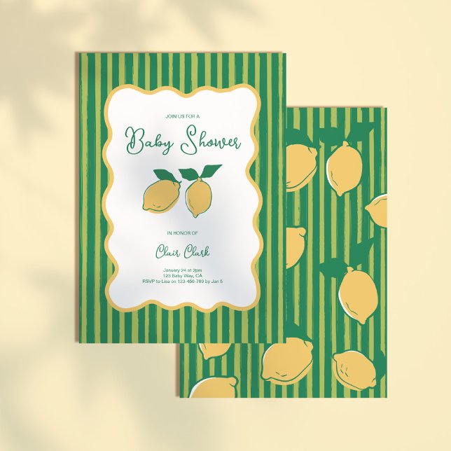Gender Neutral Lemon Minimal Baby Shower Invitation (Creator Uploaded)
